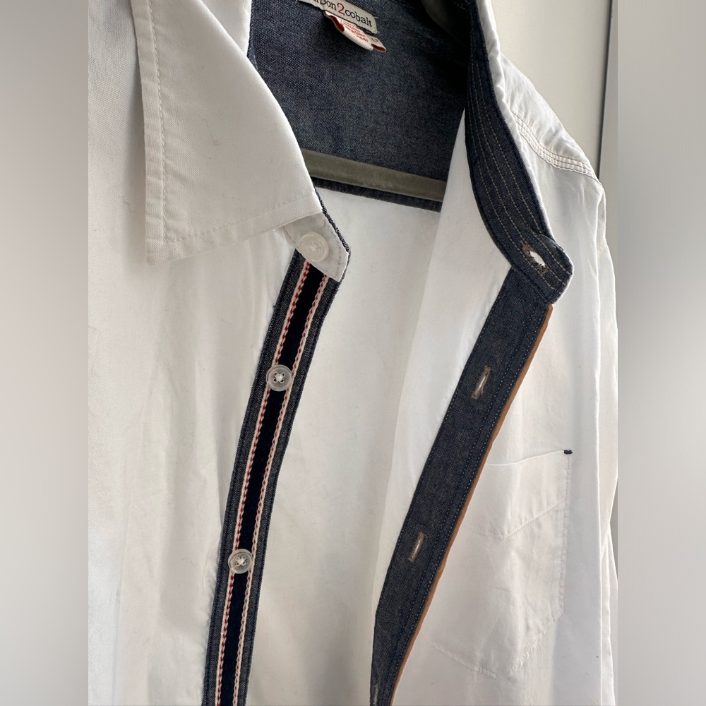 Carbon 2 Cobalt White Button Up Size Large Tall - image 3